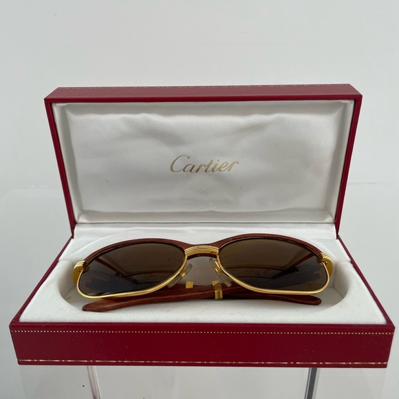 Mens Cartier Sunglasses - Wooded Frame - Picture 5 of 9